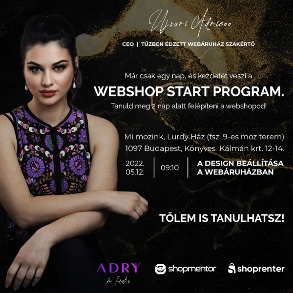 Webshop START program – Tanuld meg 2 nap alatt felépíteni a webshopod